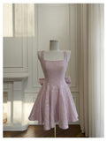 Cute A Line Square Pink Sequin Formal 8th Grade Homecoming Dresses Middle School Short Cocktail Gowns Graduation Dress Hoco Outfits HZ1121