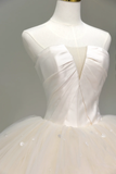 Romantic Wedding Gown Bridal Dress Ball Gown Strapless Wedding Dress Tulle Wedding Dresses Modest Wedding Gowns HZ1121
