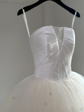 Dreamy Wedding Gown Bridal Dress Ball Gown Strapless Tulle Wedding Dress Long Sleeves Wedding Dresses Modest Wedding Gowns HZ1121