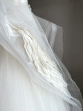 Ethereal Wedding Dress Ball Gown Sweetheart Tulle White Sleeveless Long Simple Wedding Dresses Bridal Gowns HZ1121