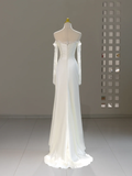 Unique Wedding Dress Mermaid Off The Shoulder Lace Long Sleeves Wedding Dresses Bridal Gowns HZ1121