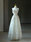 Fairy-tale A Line Sweetheart Floral Sequin Long Prom Dresses Party Dress 20th Birthday Outfits Graduation Dresses HZ1121