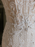 Classic Wedding Gown Bridal Dress Mermaid Square Neck Lace Tulle Wedding Dress Long Wedding Dresses Modest Wedding Gowns HZ1121