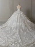 Timeless Bridal Dress Ball Gown Sweetheart Lace White Long Wedding Dress Long Wedding Dresses Modest Wedding Gowns HZ1121