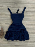 Sexy Sheath Square Neck Navy Blue Satin Formal 8th Grade Homecoming Dresses Middle School Short Birthday Gowns Graduation Dress Hoco Outfits HZ1121
