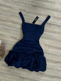 Sexy Sheath Square Neck Navy Blue Satin Formal 8th Grade Homecoming Dresses Middle School Short Birthday Gowns Graduation Dress Hoco Outfits HZ1121