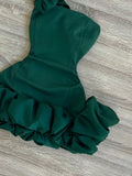 Sexy Sheath One Shoulder Green Satin Formal 8th Grade Homecoming Dresses Middle School Short Birthday Gowns Graduation Dress Hoco Outfits HZ1121