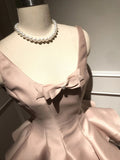 Unique A line Scoop Pink Satin Short Mini Formal 8th Grade Homecoming Dresses Middle School Short Cocktail Dress Hoco Outfits HZ1121