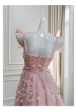 Modest A Line Spaghetti Straps Pink Sequin Formal 8th Grade Homecoming Dresses Middle School Short Birthday Gowns Graduation Dress Hoco Outfits HZ1121
