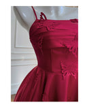 Modest A Line Spaghetti Straps Burgundy Satin Formal 8th Grade Homecoming Dresses Middle School Short Birthday Gowns Graduation Dress Hoco Outfits HZ1121