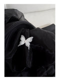 Modest Ball Gown Spaghetti Straps Black Organza Formal 8th Grade Homecoming Dress Middle School Short 18th Birthday Outfits Graduation Dress Hoco Dresses HZ1121