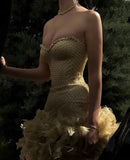 Pretty Sheath Sweetheart Gold Sequin Beads Feathers Short Formal Homecoming Dress Middle School Short 21st Birthday Outfits Graduation Dress Mini Cocktail Dresses HZ1121