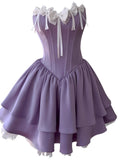 Modest A line Sweetheart Grape Satin Formal Short Homecoming Dress Middle School Short 21st Birthday Outfits Graduation Dress Cocktail Dresses HZ1121