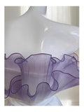 Modest Ball Gown Strapless Ombre Grape Formal Homecoming Dress Middle School Short 21st Birthday Outfits Graduation Dress Cocktail Dresses HZ1121