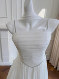 Aesthetic A line Spaghetti Straps White Chiffon Formal Mini Homecoming Dress Middle School Short 19th Birthday Outfits Graduation Dress Hoco Dresses HZ1121
