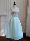 Simple A Line Spaghetti Straps Satin Formal Homecoming Dress Middle School 20th Birthday Outfits Graduation Dress Cocktail Dresses HZ1121