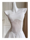 Modest A Line Spaghetti Straps White Chiffon Short Formal Homecoming Dress Middle School Short 20th Birthday Outfits Graduation Dress Cocktail Dresses HZ1121