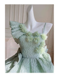 Cute Ball Gown Mint Green Satin Formal Short Mini Homecoming Dress Middle School 20th Birthday Outfits Graduation Dress Cocktail Dresses HZ1121