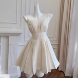 Aesthetic A Line Spaghetti Straps Satin Mini Formal Homecoming Dress Short Cocktail Outfits Graduation Dress Hoco Dress HZ1121