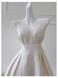 Aesthetic A Line Spaghetti Straps Satin Mini Formal Homecoming Dress Short Cocktail Outfits Graduation Dress Hoco Dress HZ1121