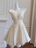 Aesthetic A Line Spaghetti Straps Satin Mini Formal Homecoming Dress Short Cocktail Outfits Graduation Dress Hoco Dress HZ1121