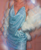 Modest Sheath Halter Sequin Blue Short Formal Homecoming Dress Middle School Short 18th Birthday Outfits Graduation Dress Cocktail Dresses HZ1121