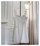 Pretty A Line Spaghetti Straps White Short Formal Homecoming Dresses Middle School Short 21st Birthday Outfits Graduation Dress Mini Cocktail Dresses HZ1121
