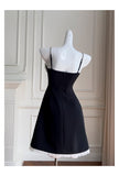 Pretty A Line Spaghetti Straps Black Satin Short Formal Homecoming Dresses Middle School Short 21st Birthday Outfits Graduation Dress Mini Cocktail Dresses HZ1121