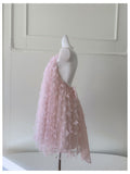 Pretty A Line High Neck Pink Lace Formal Homecoming Dresses Middle School Short 21st Birthday Outfits Graduation Dress Mini Cocktail Dresses HZ1121