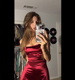Pretty Sheath Spaghetti Straps Burgundy Formal Homecoming Dresses Short 16th Birthday Outfits Graduation Dress Mini Cocktail Dresses HZ1121