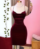 Pretty Sheath Spaghetti Straps Burgundy Formal 8th Grade Homecoming Dresses Summer Middle School Hoco Dress Homecoming Outfits HZ1121