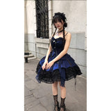 Vintage Ball Gown Spaghetti Straps Royal Blue Lace Summer 16th Birthday Dress Lolita Dress Mini 18th Birthday Outfits Short Lolita Outfit HZ1121