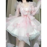 Vintage Ball Gown Spaghetti Straps Pink Mini Summer 16th Birthday Dress Lolita Dress Mini 18th Birthday Outfits Short Lolita Outfit HZ1121
