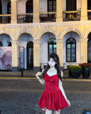 Pretty A Line Red Satin Formal Homecoming Dresses Short 21st Birthday Outfits Graduation Dress Mini Cocktail Dresses HZ1121
