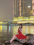 Pretty A Line Red Satin Formal Homecoming Dresses Short 21st Birthday Outfits Graduation Dress Mini Cocktail Dresses HZ1121