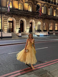 Pretty A Line Sweetheart Lace Yellow Formal Homecoming Dresses 21st Birthday Outfits Graduation Dress Cocktail Dresses HZ1121