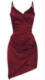 Pretty Sheath Spaghetti Straps Burgundy Short Formal 8th Grade Homecoming Dresses Summer Middle School Hoco Dress Homecoming Outfits HZ1121