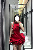 Sexy Sheath Scoop Neck Red Short Homecoming Dress Summer Hoco Dresses Mini Cocktail Dress HZ1121