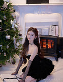 Pretty Ball Gown Sweetheart Black Velvet Formal Homecoming Dresses 21st Birthday Outfits Graduation Dress Short Mini Cocktail Dresses HZ1121