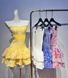 Modest Sheath Strapless Tight Yellow Lace Formal Homecoming Dresses 18th Birthday Outfits Graduation Dress Short Mini Hoco Dresses HZ1121