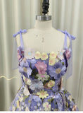 Cute A Line Spaghetti Straps Lilac Tulle Lace Formal Homecoming Dresses 18th Birthday Outfits Graduation Dress Short Mini Hoco Dresses HZ1121