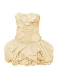 Modest Ball Gown Strapless Satin Lace Formal Homecoming Dresses Short 16th Birthday Outfits Graduation Dress Mini Hoco Dresses HZ1121