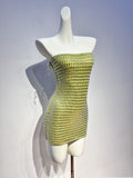 Sexy Sheath Strapless Green Tight Formal Homecoming Dresses 18th Birthday Outfits Graduation Dress Short Mini Hoco Dresses HZ1121