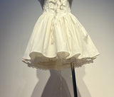 Cute A line Square Neck White Lace Homecoming Dress Summer Hoco Dresses Short Night Cocktail Dress HZ1121