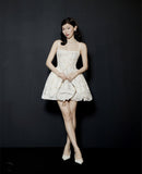 Cute Ball Gown Square Sage Green Lace Short Mini Formal 8th Grade Homecoming Dresses Middle School Cocktail Dress Hoco Outfits HZ1121