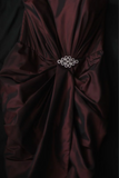 Vintage A line Strapless Burgundy Taffeta Formal Homecoming Dresses 18th Birthday Outfits Graduation Dress Short Mini Hoco Dresses HZ1121