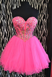 Modest Ball Gown Sweetheart Pink Tulle Formal Homecoming Dresses 8th Grad Dance Graduation Dress Short Hoco Dresses HZ1121