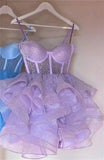 Princess Ball Gown Spaghetti Straps Tulle Formal Homecoming Dresses 8th Grad Dance Graduation Dress Short Hoco Dresses HZ1121