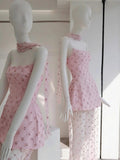 Unique A line Strapless Pink Lace Formal Homecoming Dresses 8th Grad Dance Graduation Dress Short Hoco Dresses HZ1121