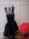 Cute Ball Gown Square Little Black Dress Short Mini Formal 8th Grade Homecoming Dresses Middle School Cocktail Dress Hoco Outfits HZ1121